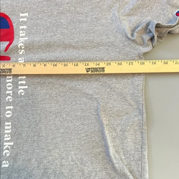Vintage 90s Champion Crewneck T Shirt L Grey Short Sleeves Heavy Weight Cotton S - Picture 6 of 7